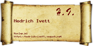 Hedrich Ivett névjegykártya